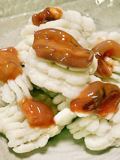 昆布だし・湯引きハモ〜いかの塩辛のっけ〜-レシピのメイン写真