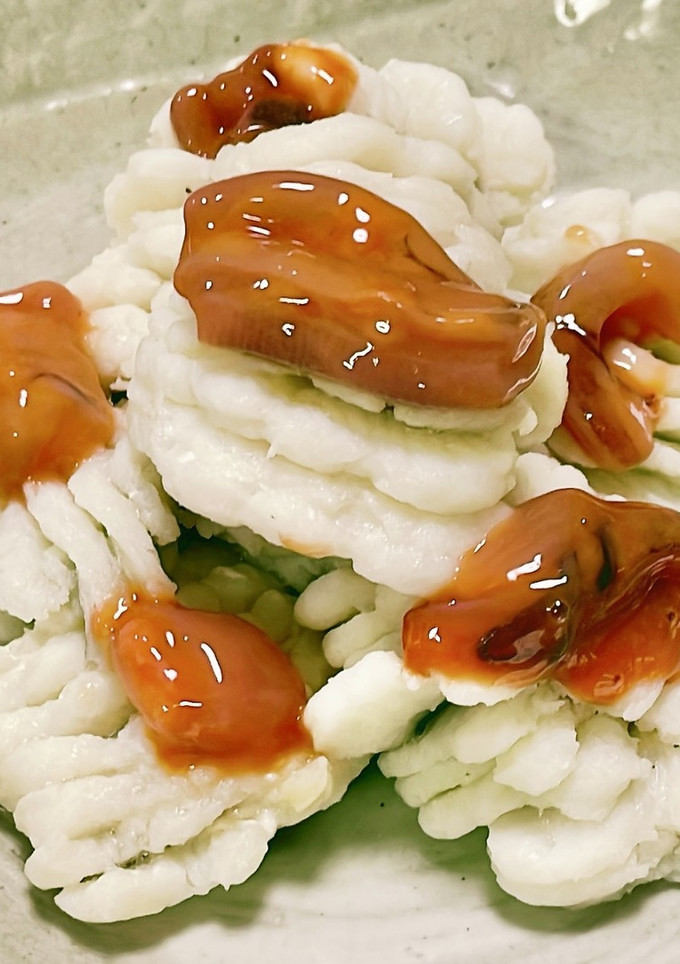 昆布だし・湯引きハモ〜いかの塩辛のっけ〜-レシピのメイン写真