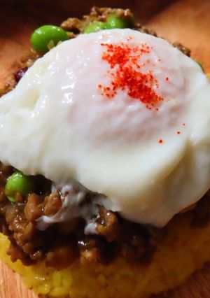 簡単!温玉乗せドライカレー-レシピのメイン写真