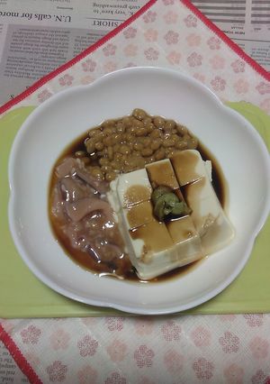 納豆＋イカの塩辛＋冷奴のタパス-レシピのメイン写真
