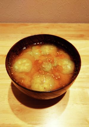 やさしい食感！ヘチマのかんたん味噌汁-レシピのメイン写真