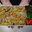 レンジ簡単★豚肉ときゃべつと人参の丼弁当