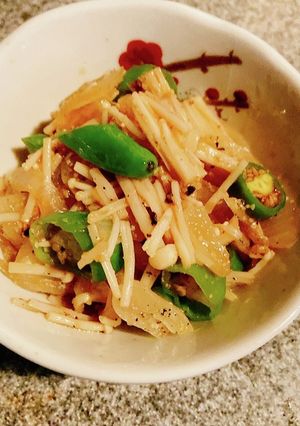 ししとう、玉ねぎ、えのきバルサミコポン酢-レシピのメイン写真