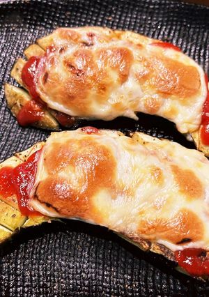 【簡単】焼きナス　チーズとケチャップで-レシピのメイン写真