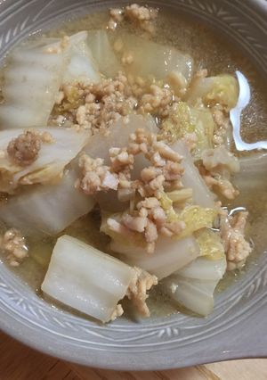 白菜と鶏ひき肉の白だし＆黒酢煮-レシピのメイン写真