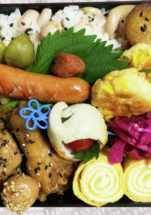 10/10ﾖｯﾁｬﾝ☆手羽元甘酢お弁当-レシピのメイン写真