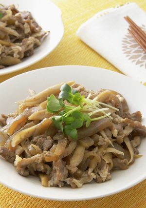 レンジで！豚肉とごぼうのしぐれ煮-レシピのメイン写真