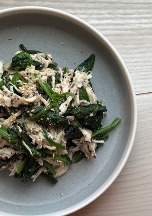 ほうれん草としっとり鶏ささみの胡麻和え-レシピのメイン写真