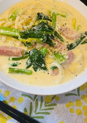 簡単カルボナーラうどん-レシピのメイン写真
