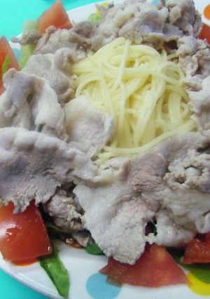 ポン酢でいただき♥豚しゃぶサラダパスタ-レシピのメイン写真