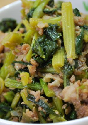 *かき菜と豚肉の炒め煮*-レシピのメイン写真