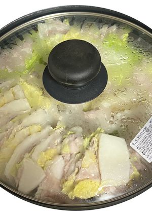 白菜と豚バラのミルフィーユ鍋(汁あり)-レシピのメイン写真