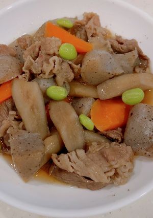 おいしい給食風、牛肉とこんにゃくの煮物！-レシピのメイン写真