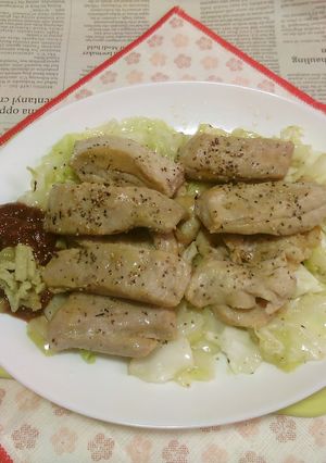 マグロステーキ＋キャベツ炒めのタパス-レシピのメイン写真