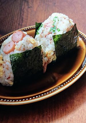 パリおにぎり★卵焼きおかかウインナー-レシピのメイン写真