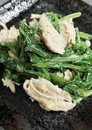 すぐり菜(大根)とササミの和え物-レシピのメイン写真