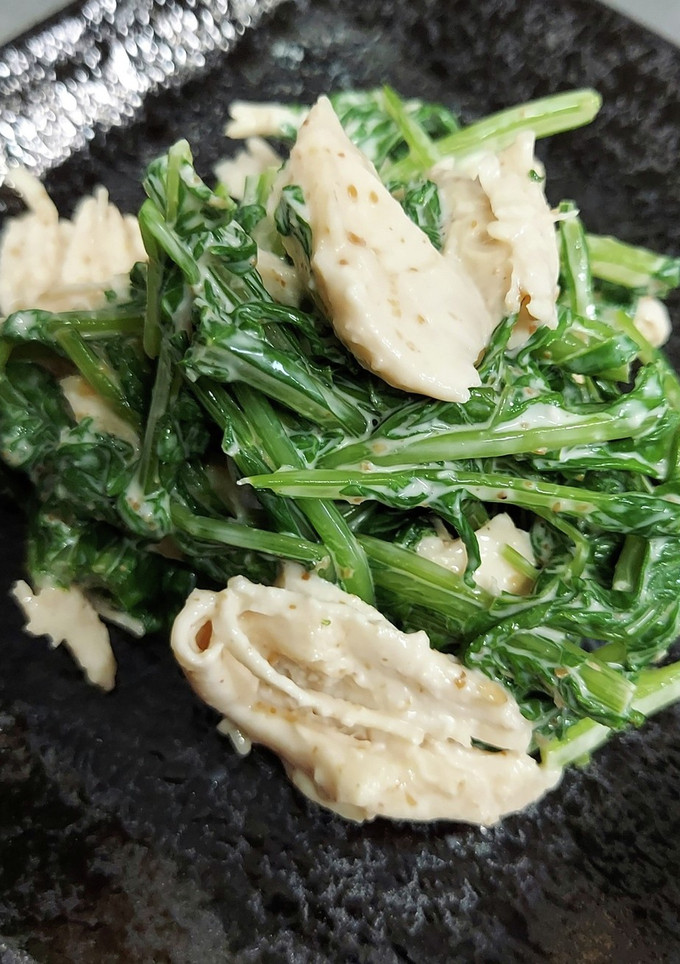 すぐり菜(大根)とササミの和え物-レシピのメイン写真