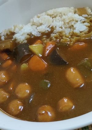 夏野菜カレー(玉ねぎご飯)-レシピのメイン写真