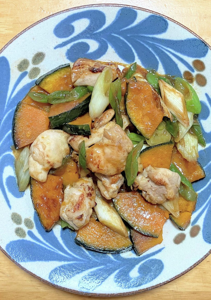 鶏むね肉とカボチャと長ネギの中華炒め-レシピのメイン写真