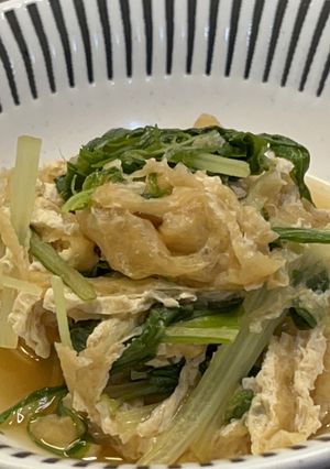 油揚げと水菜の煮びたし-レシピのメイン写真