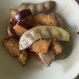 富山のあじ紫のつるまめ、揚げ、ナスの煮物