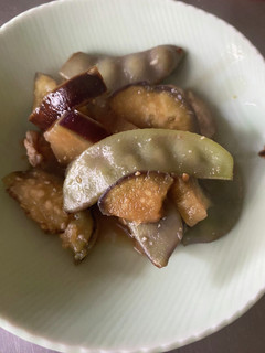富山のあじ紫のつるまめ、揚げ、ナスの煮物-レシピのメイン写真