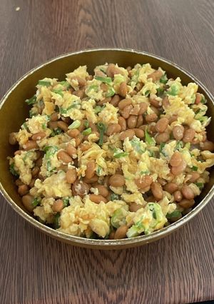 絶品！納豆と卵のぐちゃぐちゃ焼き！-レシピのメイン写真