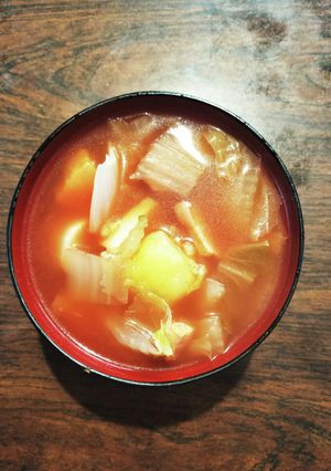ベーコン白菜エリンギトマトコンソメスープ-レシピのメイン写真