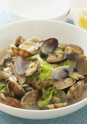 レンジであさりとレタスのエスニック蒸し-レシピのメイン写真