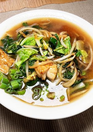 鶏もも肉＋白菜＋もやし＋ニララーメン-レシピのメイン写真