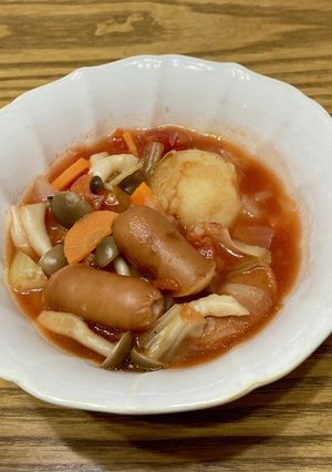 ソーセージと野菜のトマト煮込み-レシピのメイン写真