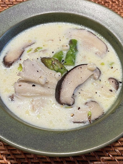 アスパラ•キノコの豆乳スープ-レシピのメイン写真