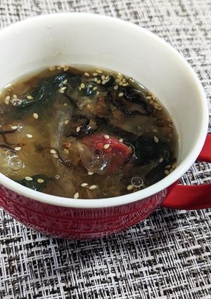 ライスペーパーdeさっぱり梅干海藻スープ-レシピのメイン写真