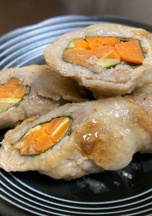 豚肉のカラフルロール巻き♪-レシピのメイン写真