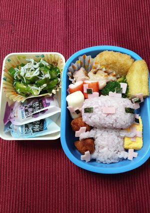 ウーパールーパー弁当☆マイクラキャラ弁-レシピのメイン写真