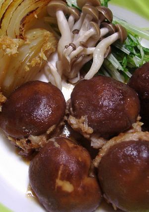 椎茸と挽き肉の重ね焼き♪-レシピのメイン写真