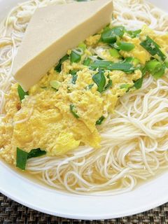 青葱の卵とじにゅうめん-レシピのメイン写真
