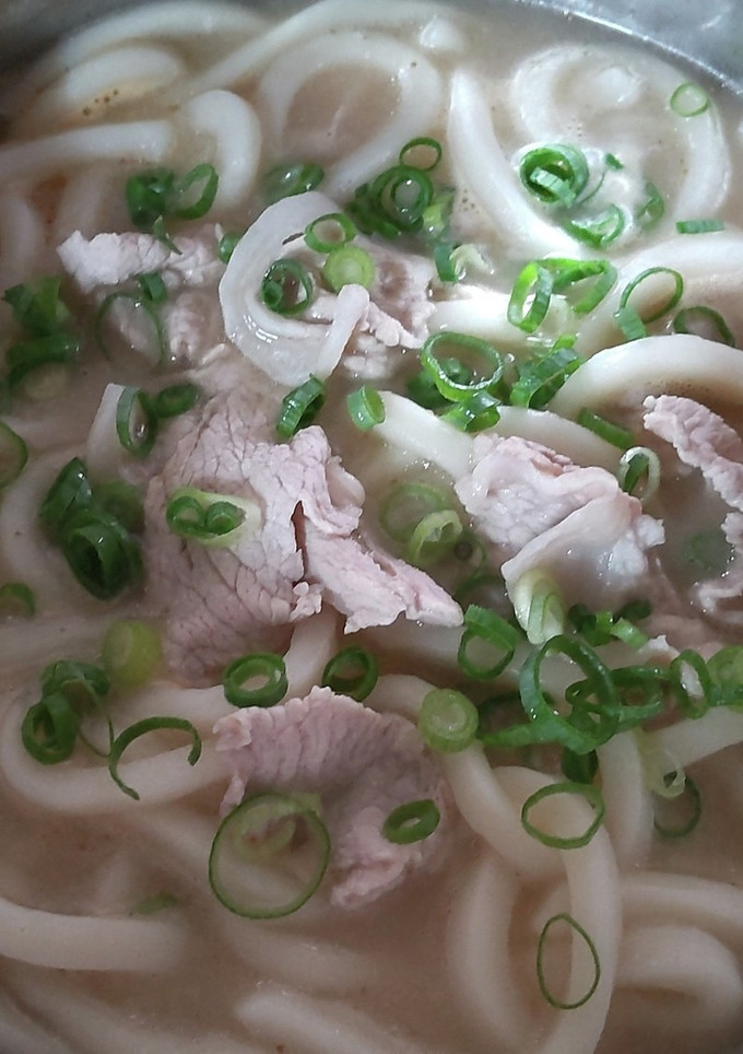 お肉とネギで、My#柚子胡椒うどん#-レシピのメイン写真