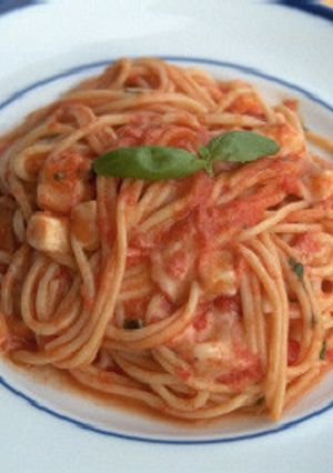 トマトとチーズのスパゲティー-レシピのメイン写真