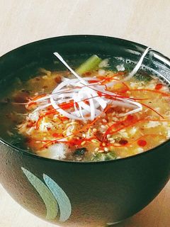 アジアン粥☆やみつき酸辣湯粥★酸っぱ辛い-レシピのメイン写真