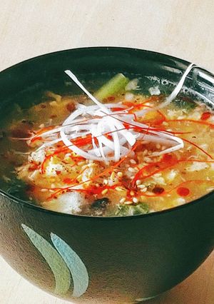 アジアン粥☆やみつき酸辣湯粥★酸っぱ辛い-レシピのメイン写真