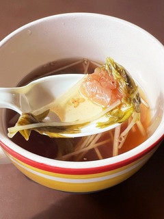 簡単!温まる水菜と梅干しのスープ-レシピのメイン写真