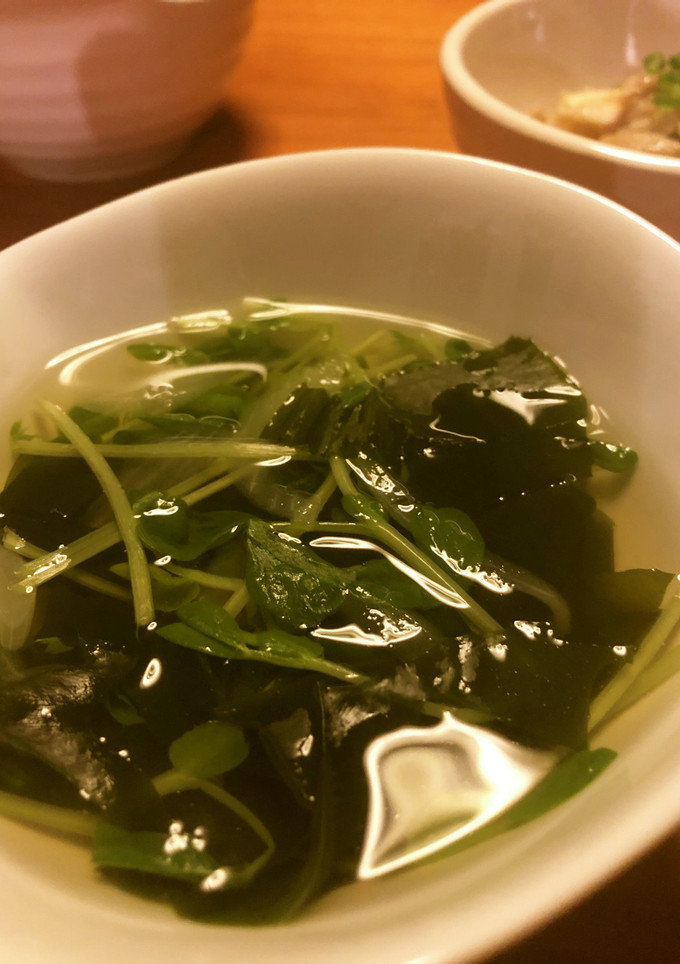 豆苗とわかめの和風スープ-レシピのメイン写真