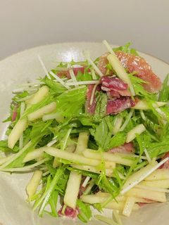 水菜とりんごの生ハムサラダ-レシピのメイン写真
