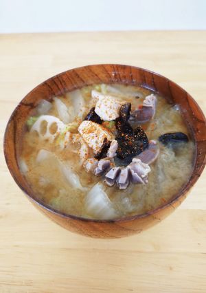 いろんな食感！砂肝ときくらげの味噌汁-レシピのメイン写真