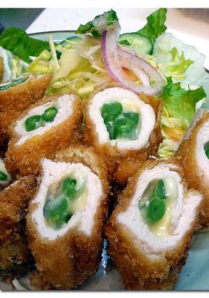 鶏胸肉♪豆チーズ巻き♪フライ-レシピのメイン写真