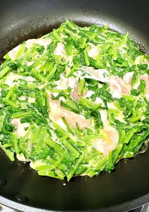 糖質制限！大根の葉っぱでお好み焼き風-レシピのメイン写真