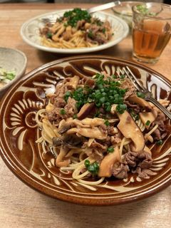 牛肉ときのこたっぷりの和風パスタ-レシピのメイン写真