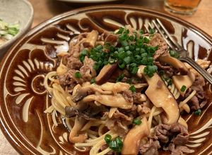 牛肉ときのこたっぷりの和風パスタ-レシピのメイン写真