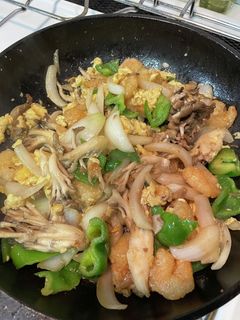 冷凍エビと舞茸ピーマン卵炒め-レシピのメイン写真